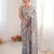 grey chinon fabric digital print smart ethnic saree
