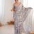 grey color chinon fabric digital print smart ethnic saree