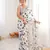 white chinon fabric digital print smart ethnic saree