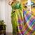 green woven silk blend kantha work all seasons sarees