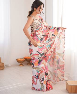 multy chinon digital print smart ethnic saree 5