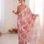 peach color chinon fabric digital print smart ethnic saree