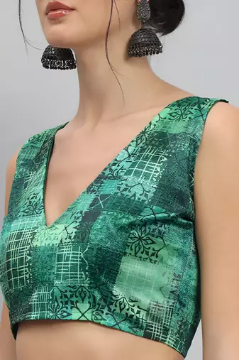 parrot green ready to wear chinon saree stylish looks