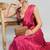 pink color ready to wear chinon fabric saree for stylish looks