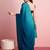 blue color ready to wear chinon fabric saree for stylish looks