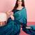 blue color ready to wear chinon fabric saree for stylish looks