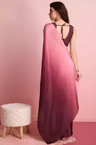 coffee ready to wear chinon saree stylish looks