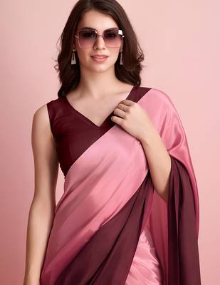 coffee ready to wear chinon saree stylish looks 3