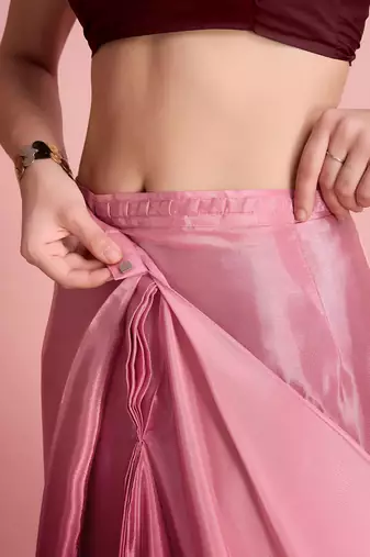 coffee ready to wear chinon saree stylish looks