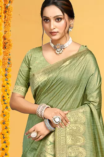light green assam silk blend blend saree woven saree