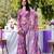 purple color georgette fabric beautiful floral printed saree