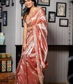brown woven tissue zari work all seasons sarees