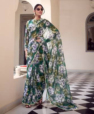 rama georgette floral printed saree 1