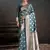 teal color silk blend blended fabric woven jacquard designer partywear saree