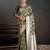 green color silk blend blended fabric woven jacquard designer partywear saree