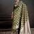 green color silk blend blended fabric woven jacquard designer partywear saree