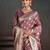 pink color silk blend blended fabric woven jacquard designer partywear saree