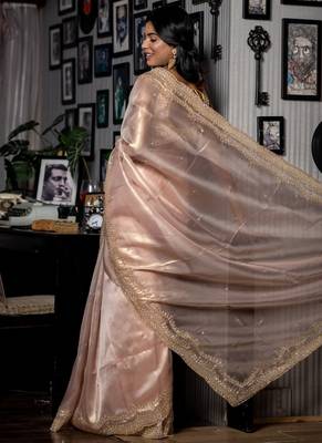 multicolor woven tissue sequins work all seasons sarees 4