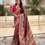 wine color elegant viscose silk blend fabric rich sophisticated saree
