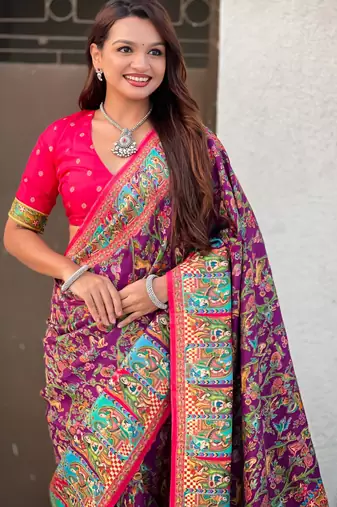 wine elegant viscose silk blend rich sophisticated saree