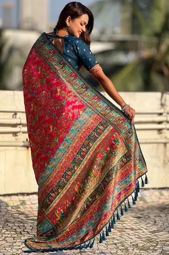 pink elegant viscose silk blend rich sophisticated saree
