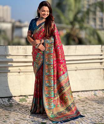 pink elegant viscose silk blend rich sophisticated saree 4