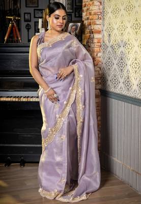 multicolor woven tissue sequins work all seasons sarees 1