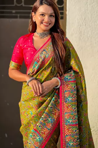 mahendi elegant viscose silk blend rich sophisticated saree