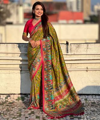 mahendi elegant viscose silk blend rich sophisticated saree 4