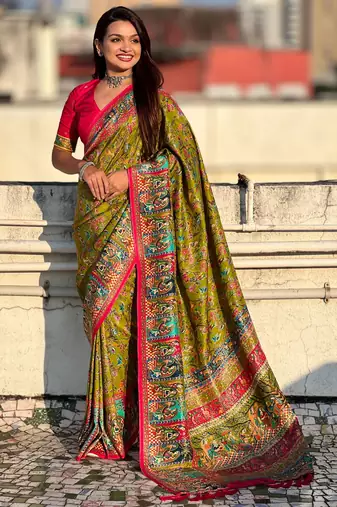 mahendi elegant viscose silk blend rich sophisticated saree