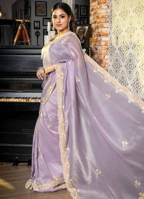 multicolor woven tissue sequins work all seasons sarees 3