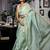 green woven tissue sequins work all seasons sarees