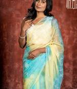 multicolor woven organza cutdana work all seasons sarees
