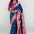 firozi color soft silk blend fabric woven meenakari designer ethnic partywear saree