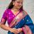 firozi color soft silk blend fabric woven meenakari designer ethnic partywear saree