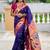 violet color soft silk blend fabric woven meenakari designer ethnic partywear saree