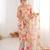 off white color girlie chinon fabric designer digital printed ceremonial saree