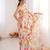 off white color girlie chinon fabric designer digital printed ceremonial saree