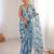 blue color girlie chinon fabric designer digital printed ceremonial saree