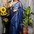 blue woven organza stone work all seasons sarees