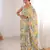 off white color girlie chinon fabric designer digital printed ceremonial saree