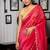 red woven faux shimmer sequins work all seasons sarees