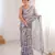 grey color girlie chinon fabric designer digital printed ceremonial saree