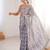 grey color girlie chinon fabric designer digital printed ceremonial saree