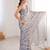 grey color girlie chinon fabric designer digital printed ceremonial saree
