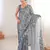 blue girlie chinon fabric designer digital printed ceremonial saree