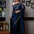 blue woven faux shimmer sequins work all seasons sarees