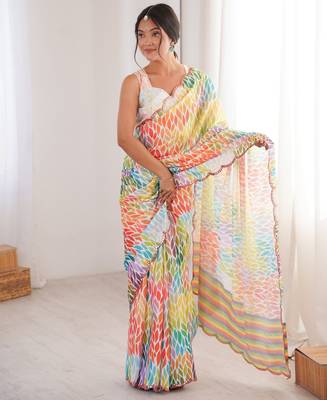 multy girlie chinon digital printed ceremonial saree 1