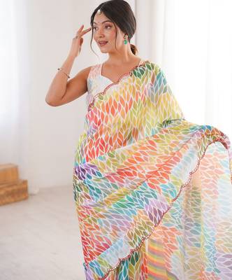 multy girlie chinon digital printed ceremonial saree 3