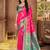 rani pink color silk blend fabric woven designer ethnic partywear saree